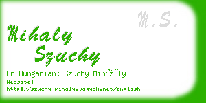 mihaly szuchy business card